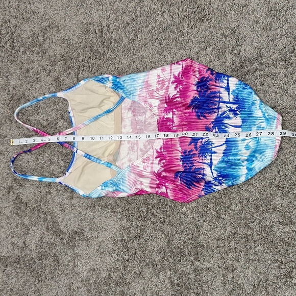Catalina one-piece swimsuit - colorful lined palm trees - L - Picture 4 of 7